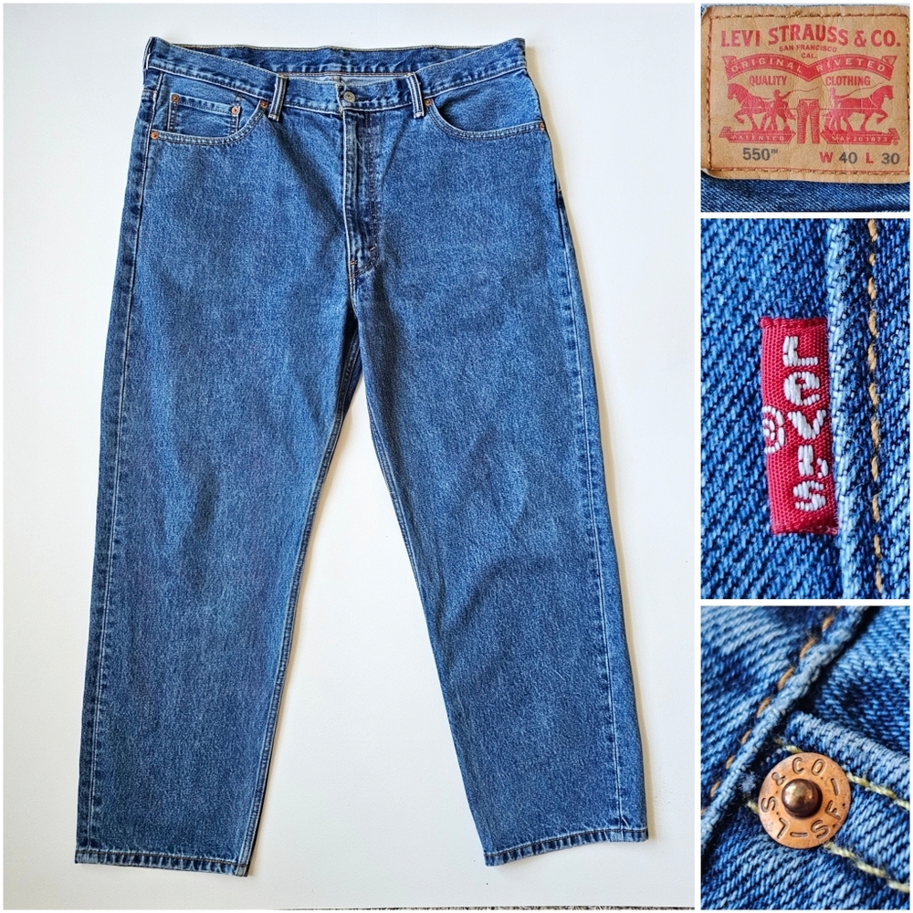 Levi’s 550 Relaxed Fit Tapered Leg Jeans W40 L30 Heavyweight 100% Cotton Denim